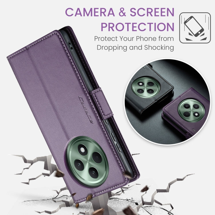 For OPPO Reno12 F /12 FS 5G CaseMe 023 Butterfly Buckle Litchi Texture RFID Anti-theft Leather Phone Case(Purple) - Reno12 F Cases by CaseMe | Online Shopping UK | buy2fix