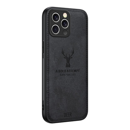 For iPhone 16 Pro Max Deer Head Cloth Skin All-inclusive Phone Case(Black) - iPhone 16 Pro Max Cases by buy2fix | Online Shopping UK | buy2fix