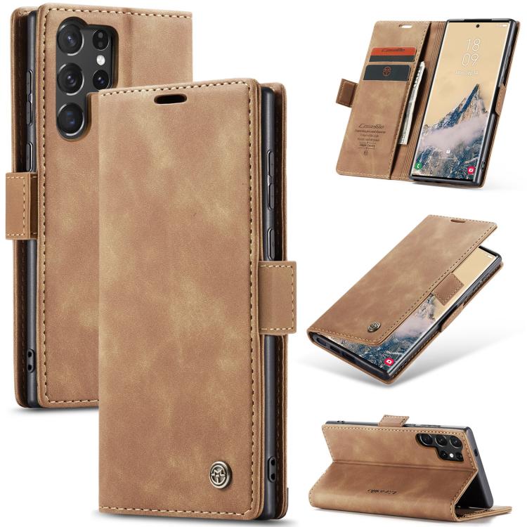 For Samsung Galaxy S25 Ultra 5G CaseMe 013 Multifunctional Horizontal Flip Leather Phone Case(Brown) - Galaxy S25 Ultra 5G Cases by CaseMe | Online Shopping UK | buy2fix