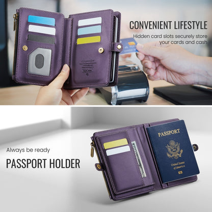 CaseMe-Me60 Multi-functional Anti-theft Swipe Passport Wallet(Purple) -  by CaseMe | Online Shopping UK | buy2fix