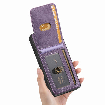 For Samsung Galaxy S25+ 5G Retro Splitable Magnetic Stand Card Bag Leather Phone Case(Purple) - Galaxy S25+ 5G Cases by buy2fix | Online Shopping UK | buy2fix