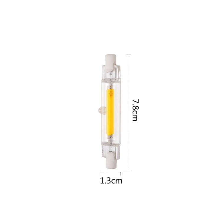 R7S 5W COB LED Lamp Bulb Glass Tube for Replace Halogen Light Spot Light,Lamp Length: 78mm, AC:220v(Warm White) - LED Blubs & Tubes by buy2fix | Online Shopping UK | buy2fix