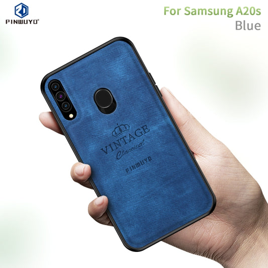 For Galaxy A20S PINWUYO Zun Series PC + TPU + Skin Waterproof And Anti-fall All-inclusive Protective Shell(Blue) - Galaxy Phone Cases by PINWUYO | Online Shopping UK | buy2fix