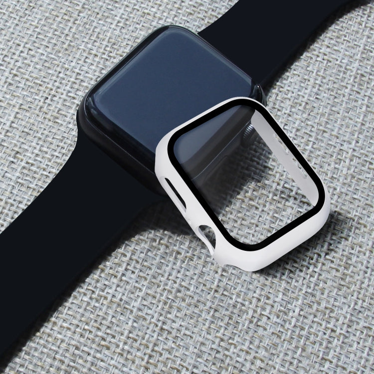 ENKAY Hat-prince Full Coverage PC Case + Tempered Glass Protector for Apple Watch Series 5 / 4 40mm(White) - Watch Cases by ENKAY | Online Shopping UK | buy2fix