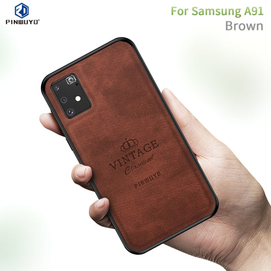 For Galaxy A91 / S10 Lite PINWUYO Zun Series PC + TPU + Skin Anti-fall All-inclusive Protective Case(Brown) - Galaxy Phone Cases by PINWUYO | Online Shopping UK | buy2fix