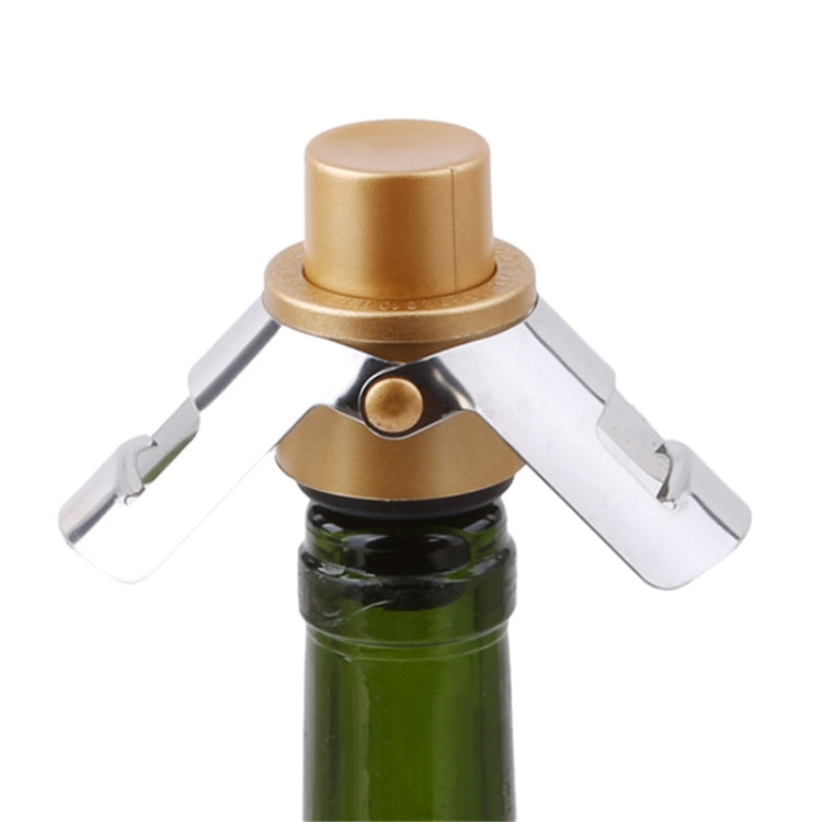 Push-button Stainless Steel Pumping Champagne Stopper Sparkling Champagne Snap Wing Vacuum Wine Stopper(Silver) - Bottle Stopper by buy2fix | Online Shopping UK | buy2fix