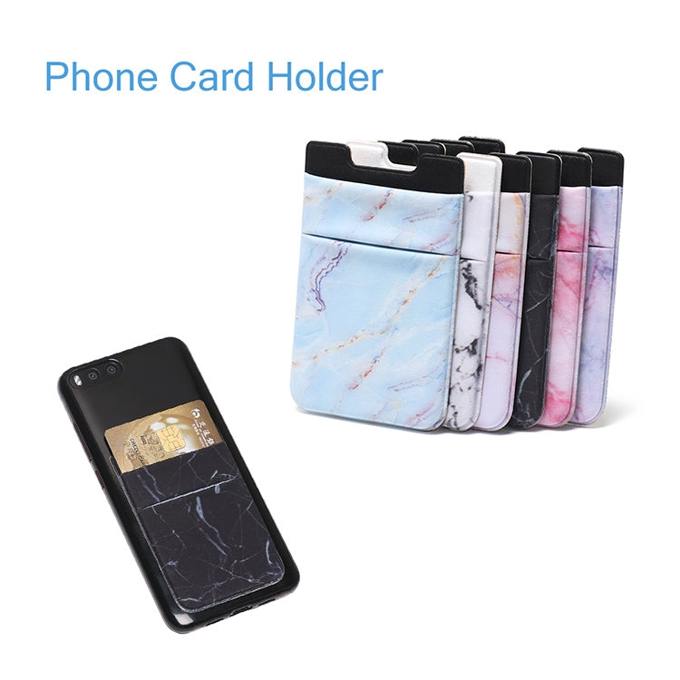 Marble Pattern Road Stretch Phone Back Plastic Card Holder Sticky Phone Clip(Purple  ) - Card & Passport Bags by buy2fix | Online Shopping UK | buy2fix