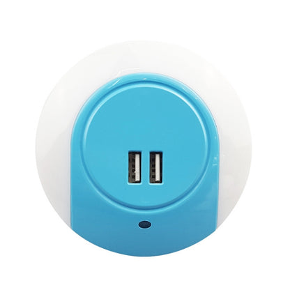 A78B LED Night Light With USB Port Intelligent Light Control Sensor Light, Plug:UK Plug(Blue) - Sensor LED Lights by buy2fix | Online Shopping UK | buy2fix