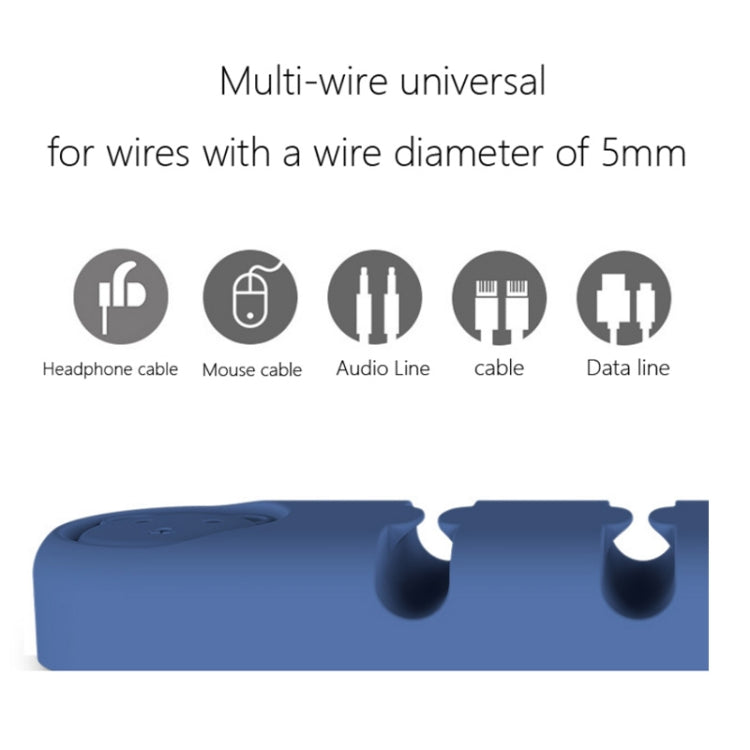 5 PCS 4 Holes Bear Silicone Desktop Data Cable Organizing And Fixing Device(Camellia Red) - Cable Organizer by buy2fix | Online Shopping UK | buy2fix