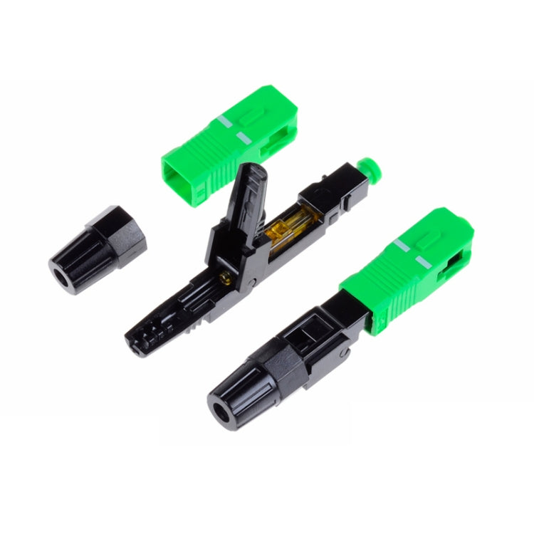 10 PCS FTTH SC APC Single-Mode Fiber Optic Quick Connector(Green) - Adapter by buy2fix | Online Shopping UK | buy2fix