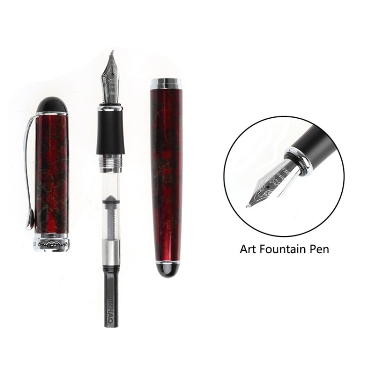 X750 Stationery Stainless Steel Fountain Pen Medium Nib Ink Pens School Oiifice Gift, Nib Size:1.1mm(Black) - Fountain Pens by buy2fix | Online Shopping UK | buy2fix