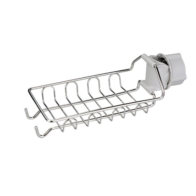 Faucet Rack Stainless Steel Perforated Free Kitchen Sink Storage Rack Rag Sponge Drain Rack, Style:Type A - Shelf by buy2fix | Online Shopping UK | buy2fix