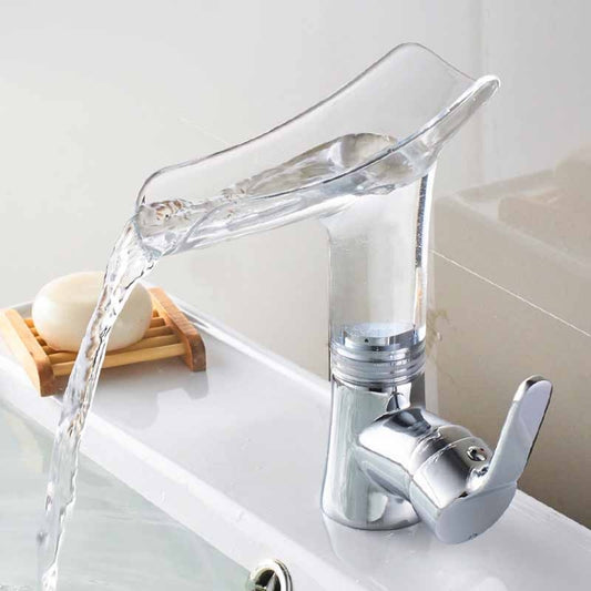 Bathroom Hot Cold Water Faucet Wine Glass Waterfall Faucet(Transparent) - Faucets & Accessories by buy2fix | Online Shopping UK | buy2fix