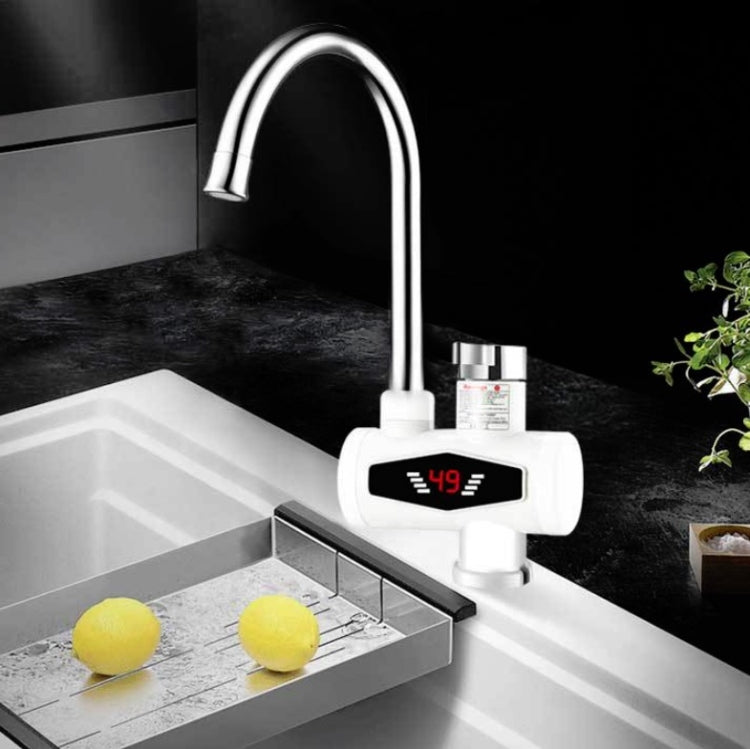 Dynamic Digital Display Instant Heating Electric Hot Water Faucet Kitchen&Domestic Hot&Cold Water Heater EU Plug, Style:Large Elbow - Faucets & Accessories by buy2fix | Online Shopping UK | buy2fix