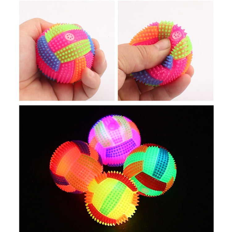 10 PCS Luminous Volleyball Bouncy Ball Massage Ball Whistle Thorn Ball, Random Color Delivery, Diameter: 7.5cm - Music Toys by buy2fix | Online Shopping UK | buy2fix