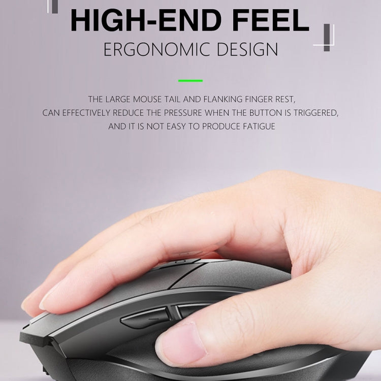 Inphic A1 6 Keys 1000/1200/1600 DPI Home Gaming Wireless Mechanical Mouse, Colour: Gray Wireless+Bluetooth 4.0+Bluetooth 5.0 - Wireless Mice by Inphic | Online Shopping UK | buy2fix