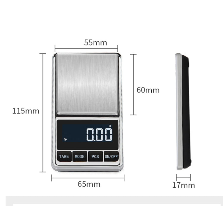 Kitchen Stainless Steel Mini Portable Scale High Precision Jewelry Scale Electronic Scale, Specification: 200g/0.01g - Jewelry Scales by buy2fix | Online Shopping UK | buy2fix