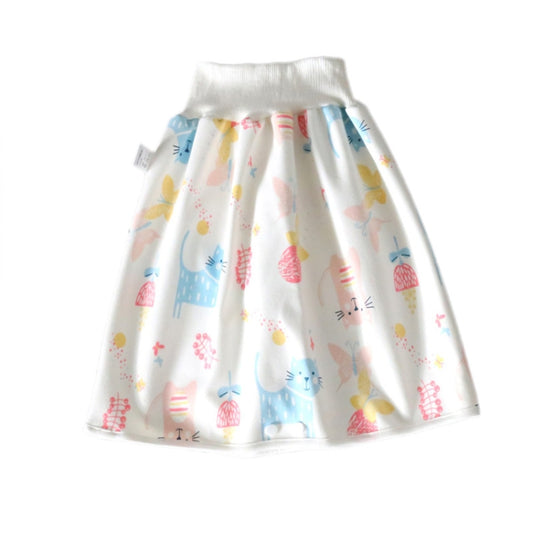 Baby Water-Proof And Leak-Proof Cloth Diapers Children Washable Cotton Cloth Bed-Wetting Skirt Pants, Colour: L(Red Cat and Blue Cat) - Baby Care by buy2fix | Online Shopping UK | buy2fix