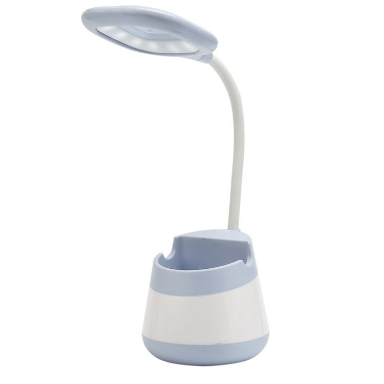 USB Charging LED Desk Light Eye Protection Lamp with Pen Holder and Phone Holder(CS276-3  Blue) - Desk Lamps by buy2fix | Online Shopping UK | buy2fix