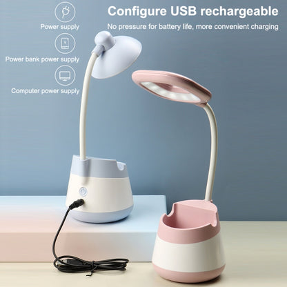 USB Charging LED Desk Light Eye Protection Lamp with Pen Holder and Phone Holder(CS276-1 Yellow) - Desk Lamps by buy2fix | Online Shopping UK | buy2fix