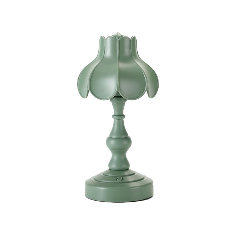 Retro Charging Table Lamp Bedroom Bed LED Eye Protection Light(LD05 Lotus Gray Green) - Bedside Light by buy2fix | Online Shopping UK | buy2fix