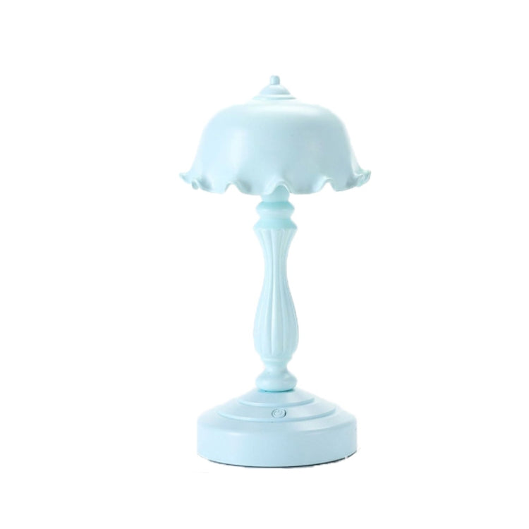 Retro Charging Table Lamp Bedroom Bed LED Eye Protection Light(LD04 Flower Hat Light Blue) - Bedside Light by buy2fix | Online Shopping UK | buy2fix