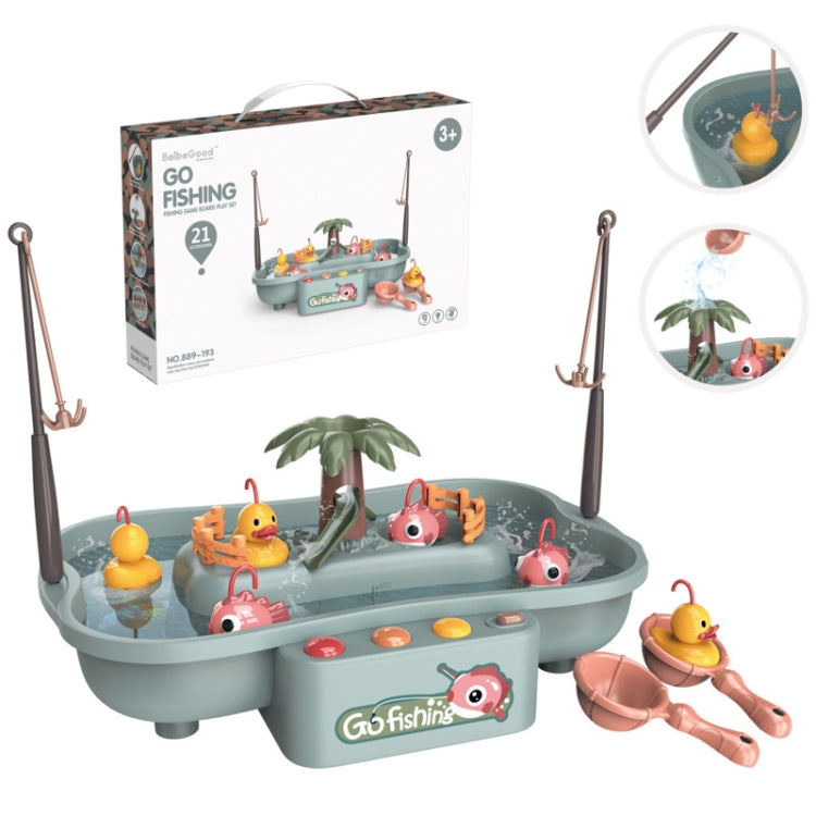 Play House Children Educational Electric Cycle Rotating Fishing Station Summer Water Game Toy Set, Colour: Green 3 Fish 3 Ducks - Music Toys by buy2fix | Online Shopping UK | buy2fix