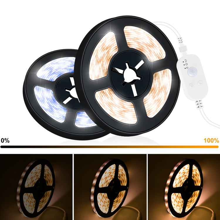 LED Light Strip USB Human Intelligent Induction Waterproof Light Strip 2835 Patch Cabinet Wardrobe Soft Light Strip 2m(6500K Cold White) - Sensor LED Lights by buy2fix | Online Shopping UK | buy2fix