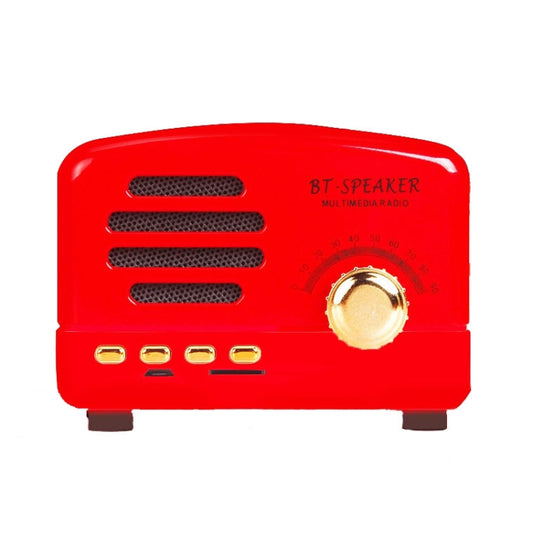 BT01 Retro Bluetooth Wireless Mini Speaker Portable Radio Support TF Card(Red) - Mini Speaker by buy2fix | Online Shopping UK | buy2fix