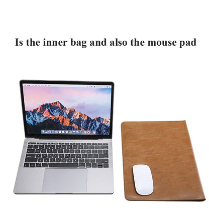 Horizontal Litchi Texture Laptop Bag Liner Bag For MacBook  13.3 Inch A1502 / 1425/1466/1369(Liner Bag+Power Bag Golden) - Protective Bags by buy2fix | Online Shopping UK | buy2fix