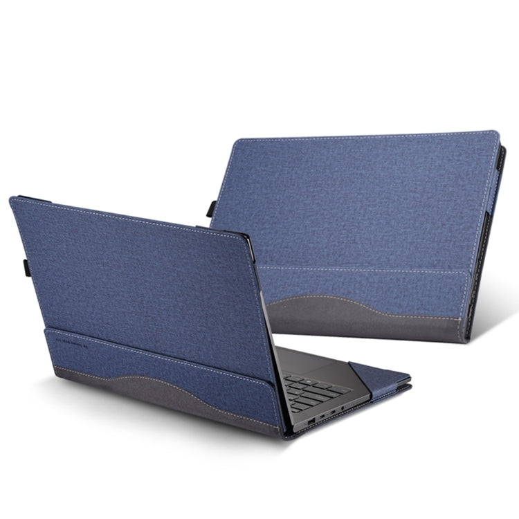 For Samsung Galaxy Book 3 Ultra 16 Inch Leather Laptop Anti-Fall Protective Case(Dark Blue) - 15.6 - 17 inch by buy2fix | Online Shopping UK | buy2fix