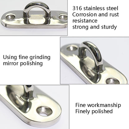316 Stainless Steel Oval Boat Plate Seat Hand Rowing Boat Fixed Seat Accessories, Specification: 100mm - Marine Accessories & Parts by buy2fix | Online Shopping UK | buy2fix