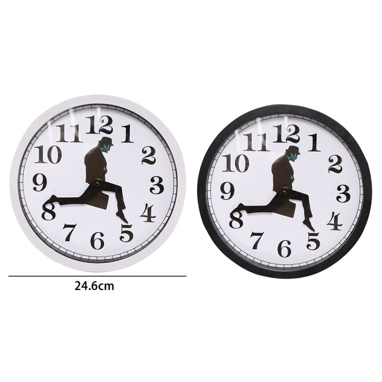 Walking Clock Businessman Briefcase Glass Wall Clock Personality Clock Decoration Round Clock(Black) - Wall Clock by buy2fix | Online Shopping UK | buy2fix