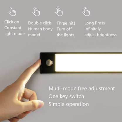 Intelligent Automatic Human Body Induction Wireless LED Lamp 20cm(Black + Warm Light) - Sensor LED Lights by buy2fix | Online Shopping UK | buy2fix