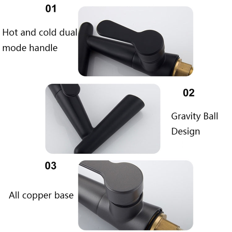 Qylt001 Horn Shape Vanity Faucet(Black) - Faucets & Accessories by buy2fix | Online Shopping UK | buy2fix