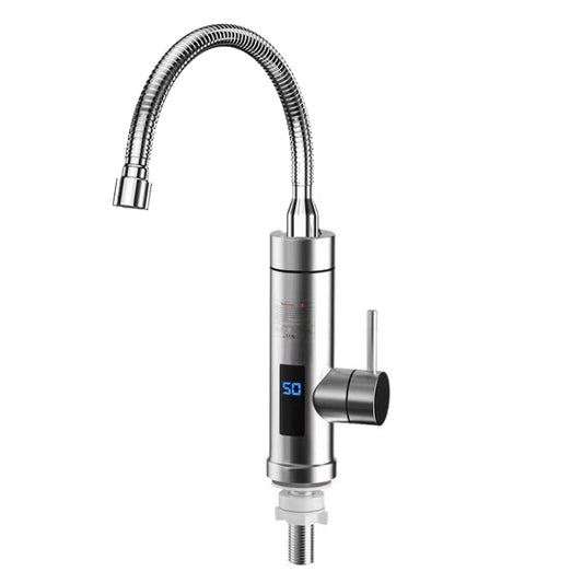 Household Kitchen Electric Hot Water Fauce EU Plug, Style: Stainless Steel Universal Pipe Type - Faucets & Accessories by buy2fix | Online Shopping UK | buy2fix