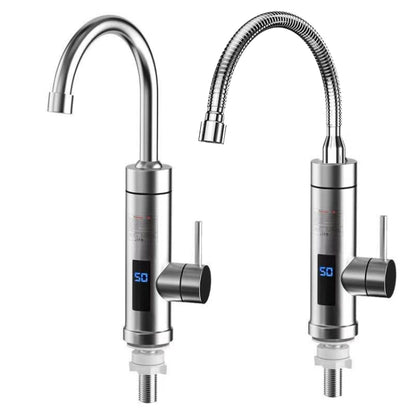 Household Kitchen Electric Hot Water Fauce EU Plug, Style: Stainless Steel Universal Pipe Type - Faucets & Accessories by buy2fix | Online Shopping UK | buy2fix