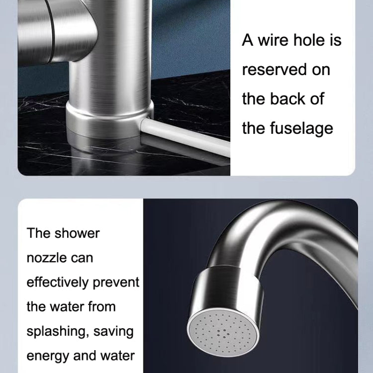 Household Kitchen Electric Hot Water Fauce EU Plug, Style: Stainless Steel Universal Pipe Type - Faucets & Accessories by buy2fix | Online Shopping UK | buy2fix