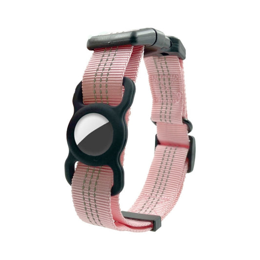 PUGGA GG1002 Polyester Dog GPS Device Protector Collar For AirTag, Size: L(Pink) - Pet Series by null | Online Shopping UK | buy2fix