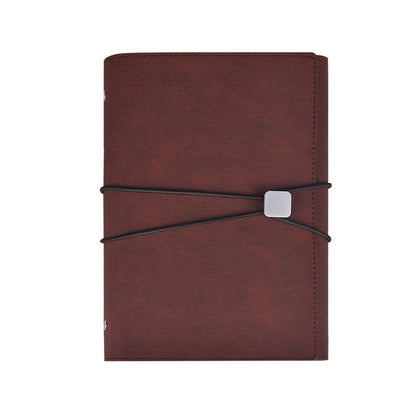 A5 Business Loose-leaf Notebook Office Stationery Leather PU Notepad(Red Brown) - Notebooks by buy2fix | Online Shopping UK | buy2fix