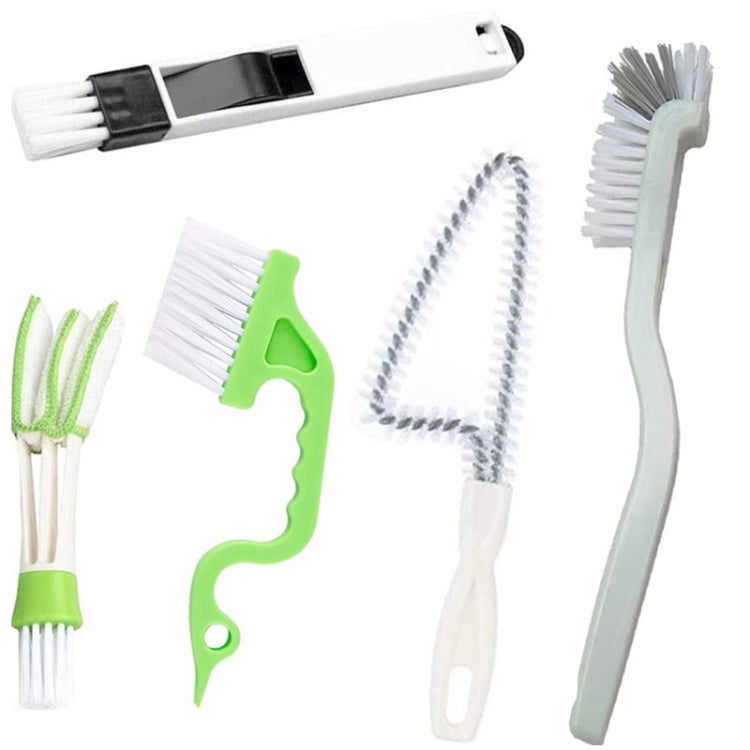 5PCS / Set Groove Cleaning Brush Multi-tool Household Door and Window Brush(White) - Cleaning Tools by buy2fix | Online Shopping UK | buy2fix