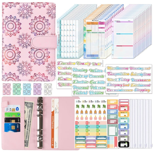 A6 Cash Budget Book Schedule Weekly Plan Monthly Plan Loose-leaf Notepad(Pink) - Notebooks by buy2fix | Online Shopping UK | buy2fix