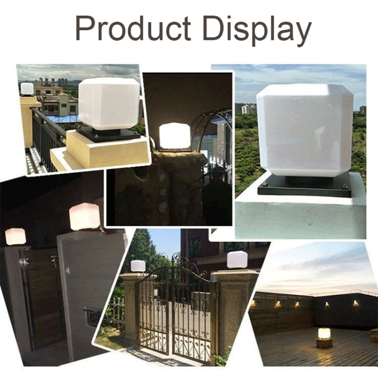 003 Solar Square Outdoor Post Light LED Waterproof Wall Lights, Size: 20cm (Tricolor Light) - Solar Lights by buy2fix | Online Shopping UK | buy2fix