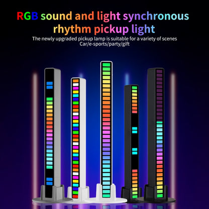 RGB Sound-controlled Rhythmic Response Lights Music Ambient LED Pick-up Lights Charging(32 Lights White) - Novelty Lighting by buy2fix | Online Shopping UK | buy2fix