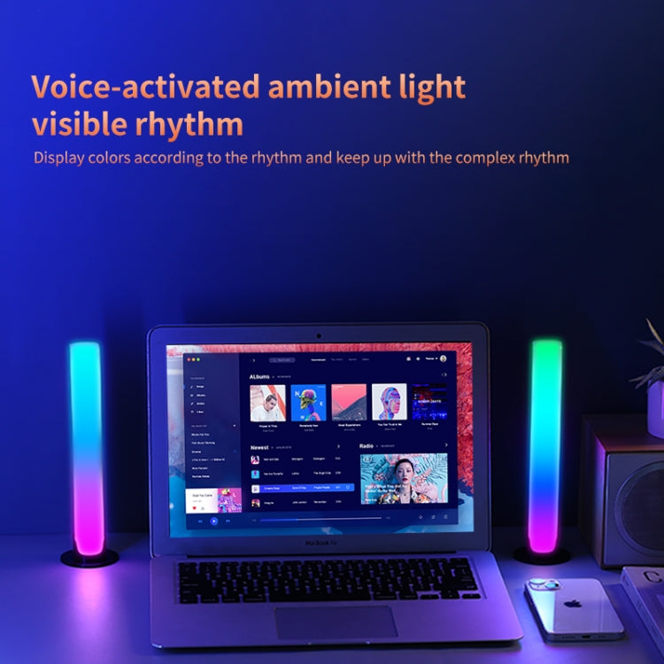 RGB Sound-controlled Rhythmic Response Lights Music Ambient LED Pick-up Lights Plug-in(Upgrade+APP White) - Novelty Lighting by buy2fix | Online Shopping UK | buy2fix
