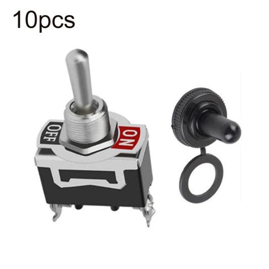 10pcs E-TEN1021 2-speed Waterproof Rocker Toggle Switch(Black) - Marine Accessories & Parts by buy2fix | Online Shopping UK | buy2fix