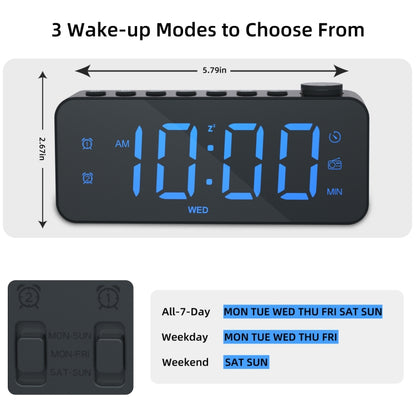 RGB Color Changing LED Digital Alarm Clock with FM Radio Built-in 8 Natural Music(White) - Alarm Clocks by buy2fix | Online Shopping UK | buy2fix