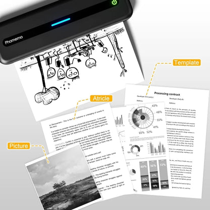 Phomemo M832 300dpi Wireless Thermal Portable Printer, Size: Letter Version(Gray) - Printer by Phomemo | Online Shopping UK | buy2fix