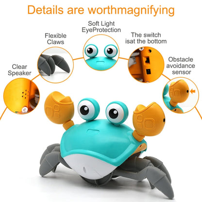 QC-3 Induction Electric Crab Automatic Obstacle Avoidance Light Music Charging Crab(Orange) - Music Toys by buy2fix | Online Shopping UK | buy2fix