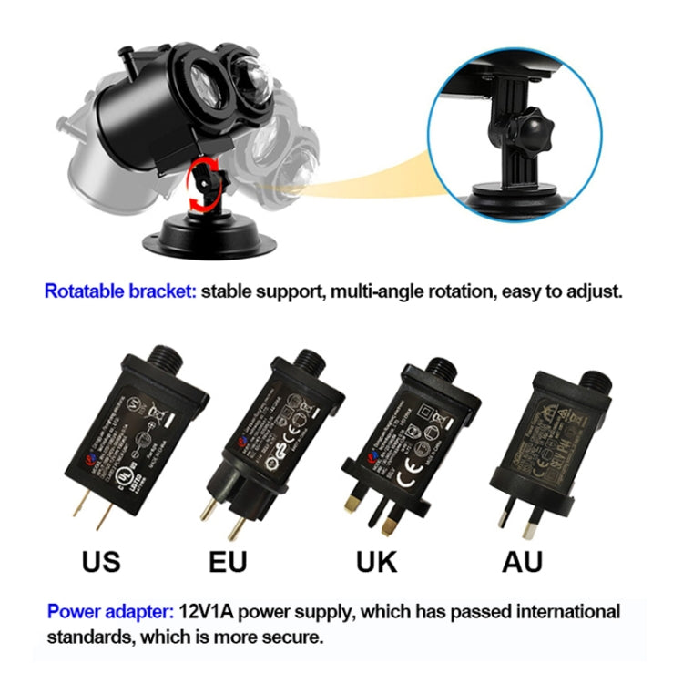 16 Cards UK Plug Not Easy To Fade Card Pattern 9W Double Cylinder Water Pattern Christmas Projection Light - Christmas Decoration Lamps by buy2fix | Online Shopping UK | buy2fix